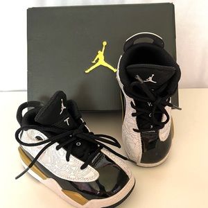 7C Nike Jordan Dub Zero TD Black White Metallic Gold 311072-005 Toddlers US Kids
